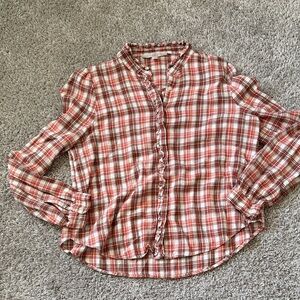 LOFT - plaid ruffle top